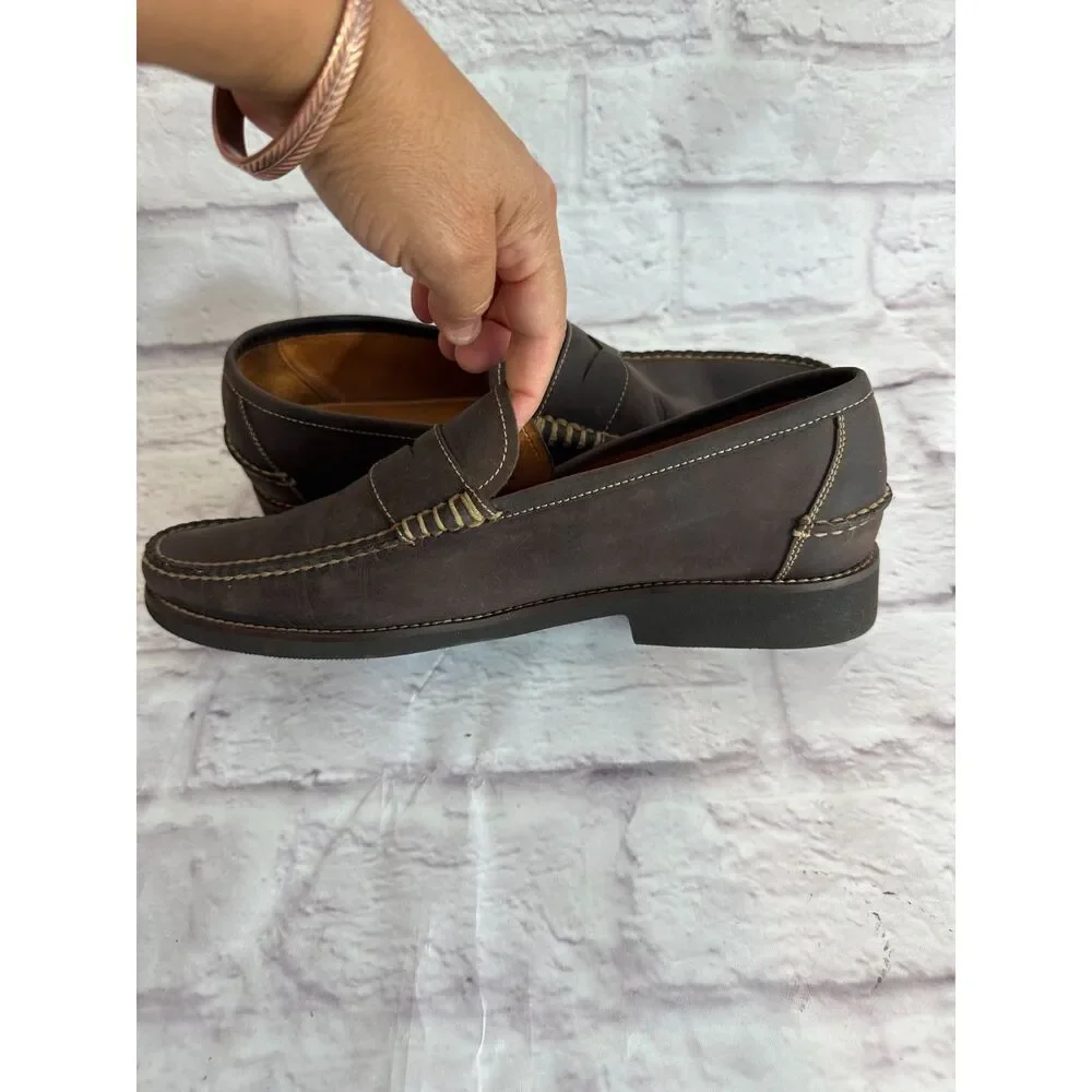 Crown Men's Handsewn brown Leather Penny Loafer size 10.5